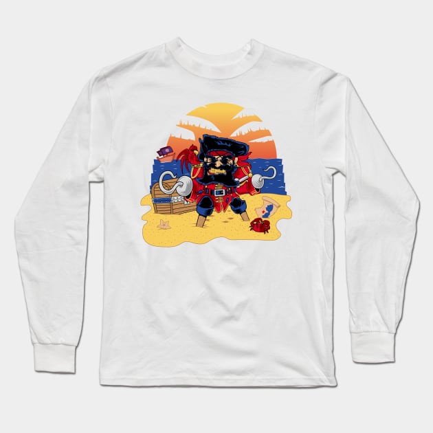 Lucky the Pirate Long Sleeve T-Shirt by nickv47
